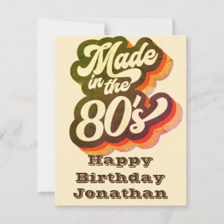 Men Retro Vintag Happy Geburtstag Funny Made in 80