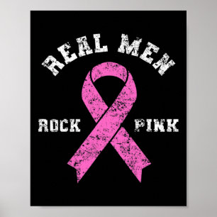 Men Rock Pink - Kampf gegen Brustkrebs Poster