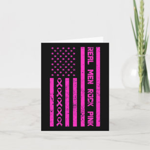 Men Rock Pink Ribbon Brustkrebs Bewusstsein Ameri Karte