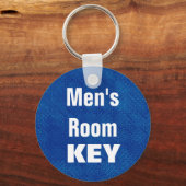 Men Room Schlüsselanhänger - Blau und Schwarz (Vorderseite)