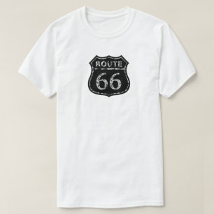 Men ROUTE 66 BLACK GRUNGE SIGN Ringer-T - Shirt
