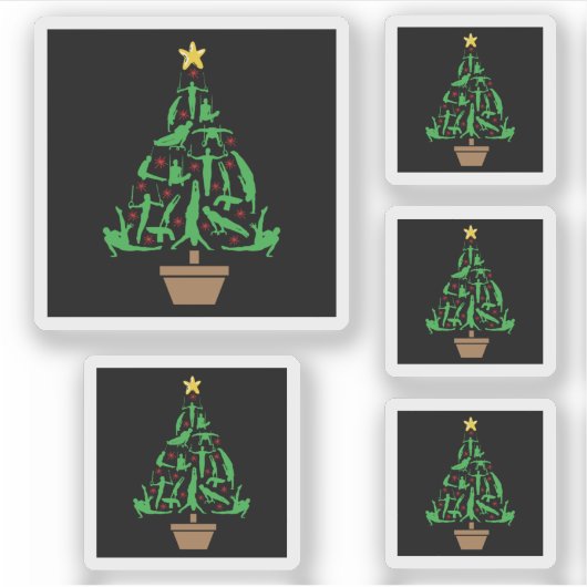 Men’s Gymnastics Christmas Tree Aufkleber (Vorderseite)