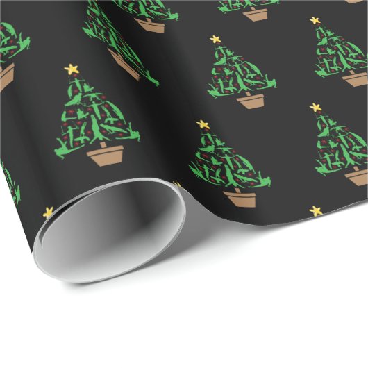 Men’s Gymnastics Christmas Tree Geschenkpapier (Rolleneckpunkt)