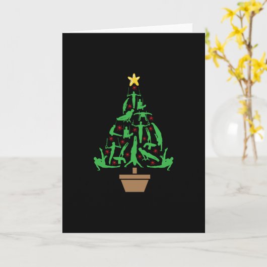 Men’s Gymnastics Christmas Tree Karte (Gelbe Blume)