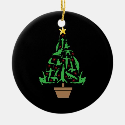 Men’s Gymnastics Christmas Tree Keramik Ornament (Vorne)