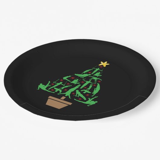 Men’s Gymnastics Christmas Tree Pappteller (Schrägansicht)