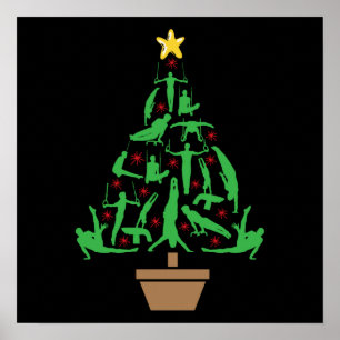 Men’s Gymnastics Christmas Tree Poster