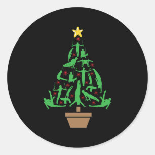 Men’s Gymnastics Christmas Tree Runder Aufkleber