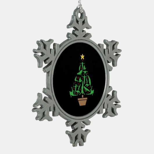 Men’s Gymnastics Christmas Tree Schneeflocken Zinn-Ornament (Links)