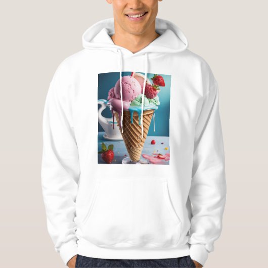 Men’s Hoodie with Cool Ice Cream Design | Trendy I (Vorderseite)