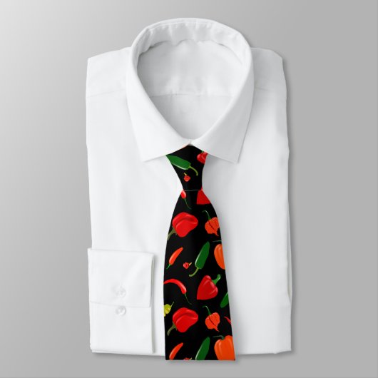 Men’s Hot Spicy Peppers Pattern Tie Krawatte (Gebunden)