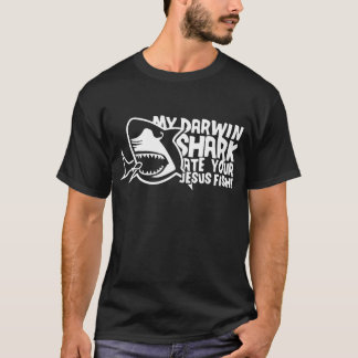Men_s mein Darwin-Haifisch aß Ihre Jesus-Fische T-Shirt