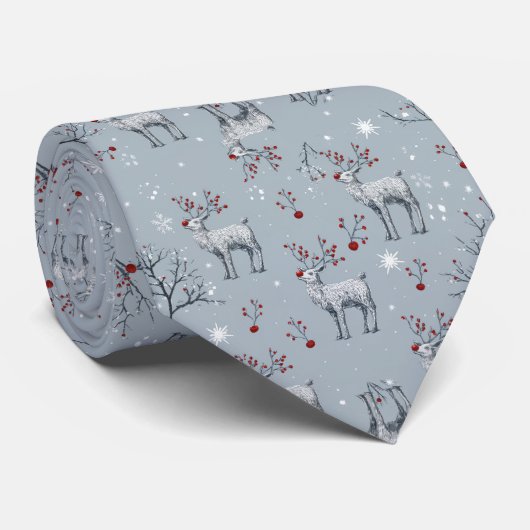 Men’s Reindeer Christmas Neck Tie Krawatte (Gerollt)