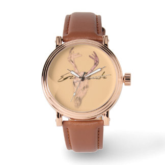 Men’s Rose Gold Vintage Watch with Brown Leather S Armbanduhr