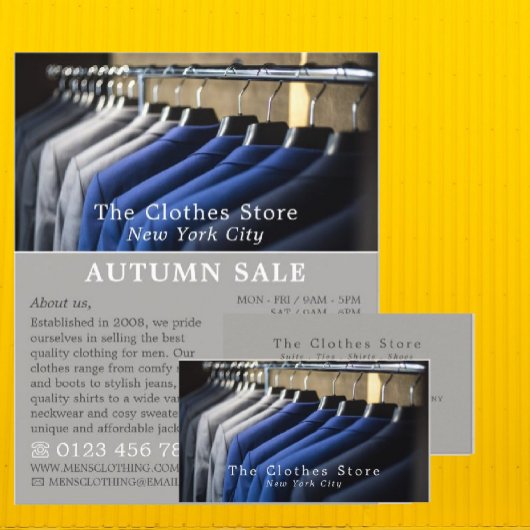 Men’s Suits, Men’s Clothing Store Advertising Flyer