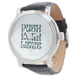 Men’s Vintage Black Leather Strap Watch Armbanduhr