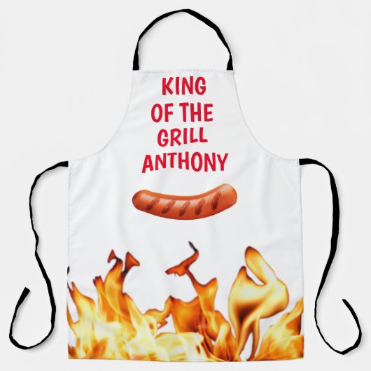 Men Sausage White King of the Grill Koch GRILLEN Schürze (Vorderseite)