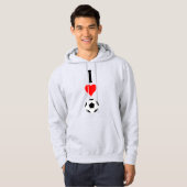 Men Soccer Lover "I Liebe/Heart Soccer" Sport Hoodie (Vorne ganz)