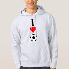 Men Soccer Lover "I Liebe/Heart Soccer" Sport Hoodie