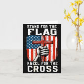 Men Stand For Flag Kneel The Cross Christian Patri Karte (Gelbe Blume)