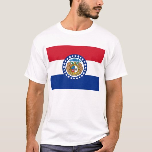 Men T Shirt mit Flag Missouri Staat USA (Vorderseite)