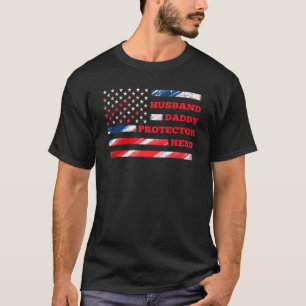 Men Us American Flag für Ehemann Daddy Protector H T-Shirt