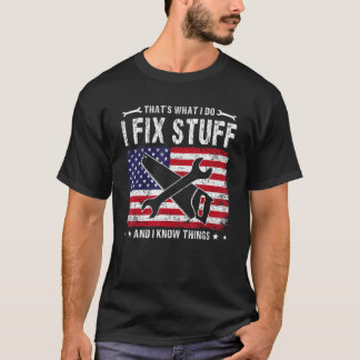Men US Flag Das ist, was ich mache, ich repariere  T-Shirt