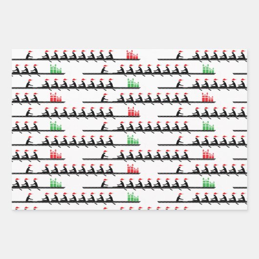 Men Weihnachtsmannmütze Rowing Rowers Crew Team #4 Geschenkpapier Set (Vorderseite 3)