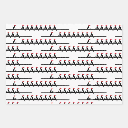 Men Weihnachtsmannmütze Rowing Rowers Crew Team #4 Geschenkpapier Set (Vorderseite)