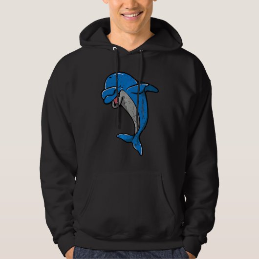 Men Women Cool Dabbing Dolphin Whale Cute Orca Dol Hoodie (Vorderseite)