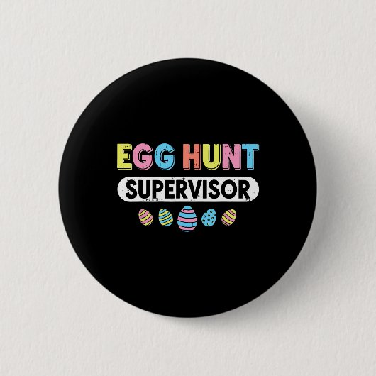 Men Women Easter Egg Hunt Supervisor Hunting Easte Button (Vorderseite)