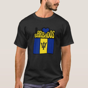 Men Women Proud Barbados Flag Karte Barbados Souve T-Shirt