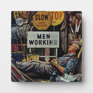 Men Working Fotoplatte
