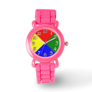 Men Wristwatch lila, rot und grün & rosa Gürtel Armbanduhr