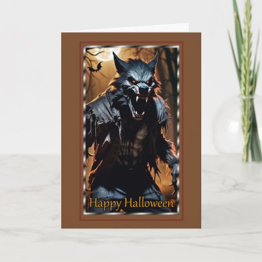 Menacing Werewolf Halloween Card Karte (Vorderseite)