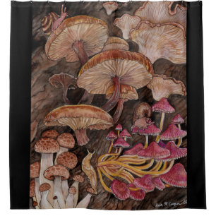 Menagerie der Pilze Duschvorhang