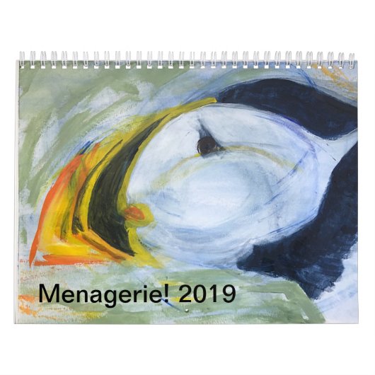 Menagerie! Kalender-ursprüngliche Tiergrafik 2019 Kalender (Titelbild)