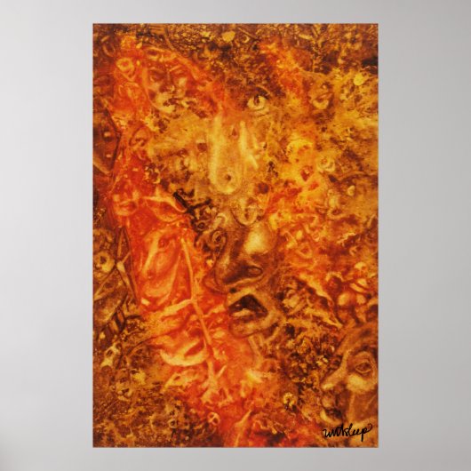 'Menagerie of Man' Aquarellposter von unASLEEP Poster (Vorne)