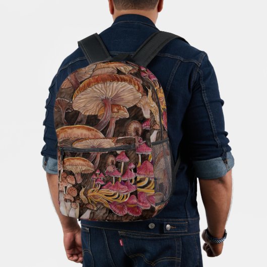 Menagerie of Mushrooms Poster Bedruckter Rucksack (Insitu (Modell))