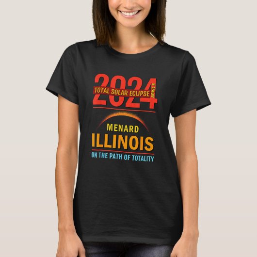 Menard Illinois IL Total Solar Eclipse April 8 202 T-Shirt (Vorderseite)