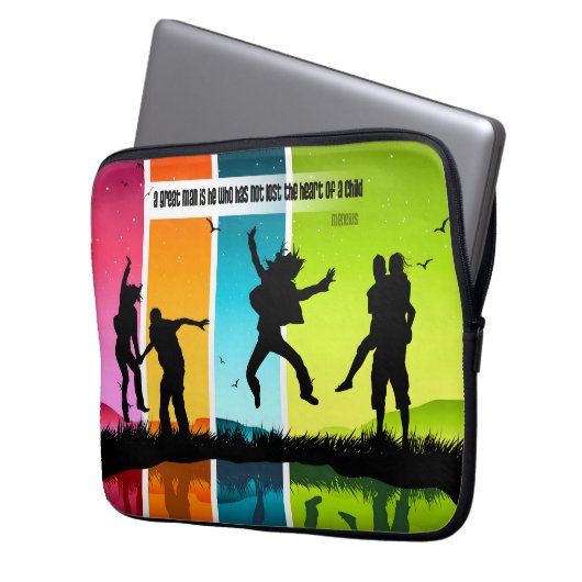 Mencius Inspiration Zitat "Ein großer Mann" Laptopschutzhülle (Vorderseite Links)