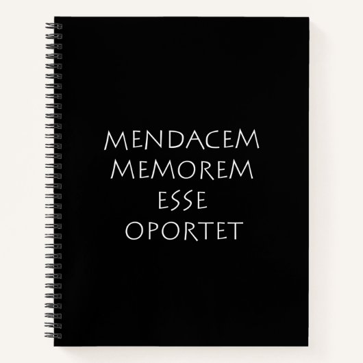 Mendacem memorem esse oportet notizblock (Vorderseite)