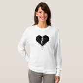 Mended Midnight: Stitched Obsidian Heart T-Shirt (Vorne ganz)