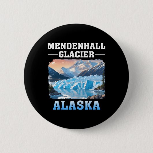Mendenhall-Gletscher Alaska Outdoor-Wandern Campin Button (Vorderseite)