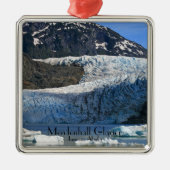 Mendenhall Gletscher/Schablone Juneau Alaska Silbernes Ornament (Vorne)