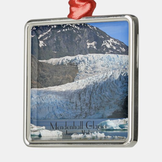 Mendenhall Gletscher/Schablone Juneau Alaska Silbernes Ornament (Links)