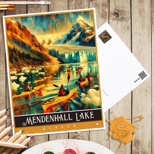 Mendenhall Lake, Alaska | Vintage Malerei Postkarte