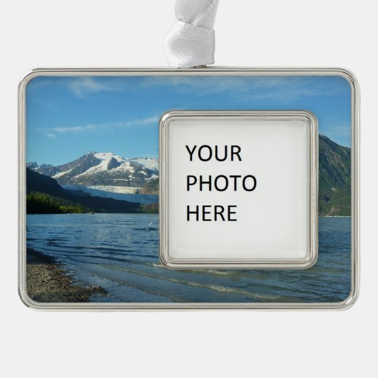 Mendenhall See Juneau Alaska Landschaft Rahmen-Ornament Silber (Vorderseite)