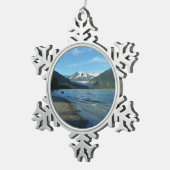 Mendenhall See Juneau Alaska Landschaft Schneeflocken Zinn-Ornament (Rechts)