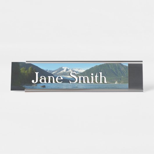 Mendenhall See Juneau Alaska Landschaft Schreibtischnamensplakette (Vorderseite )